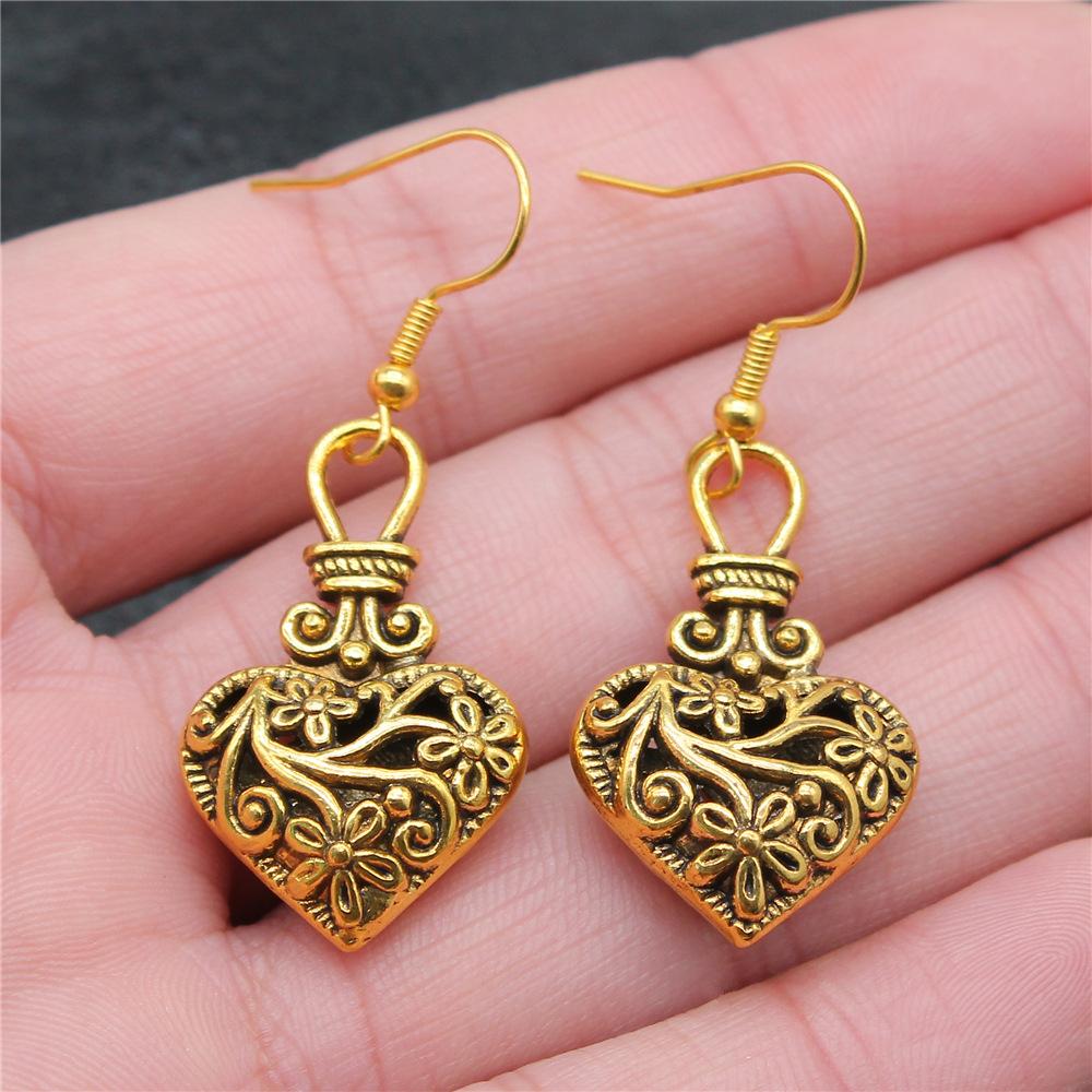 24 Styles Simple Design Gothic Punk Style Hollow Heart Drop Earrings For Women Vintage Fashion Earring Gift