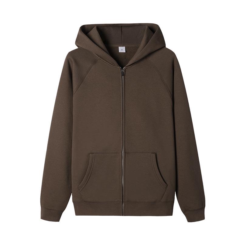 Men's Plush 360g Heavyweight Zipper Hoodie - Trendy, Versatile Sweatshirt for Fall and Winter