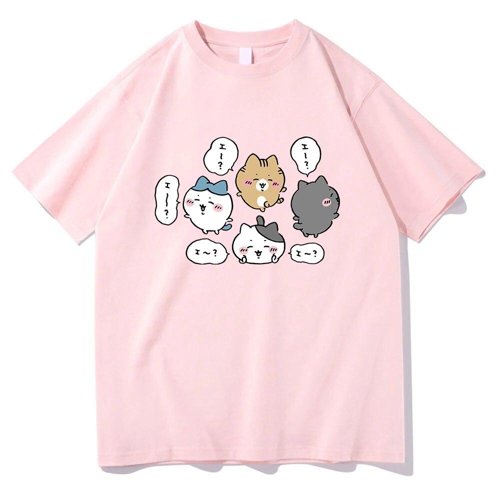 Plus Size Chiikawa T Shirt Men Women Harajuku Aesthetic Graphic Kawaii Tops Anime Cartoon Casual Cotton Tees Shirts
