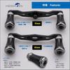 HEIGHTEN 85/95mm Reel Handle, 1.5K Carbon Cloth, for Shimano, Daiwa, and Abu Baitcasting Reels, Pillar Series (Black & Gunmetal, V2.0-85mm) (996)
