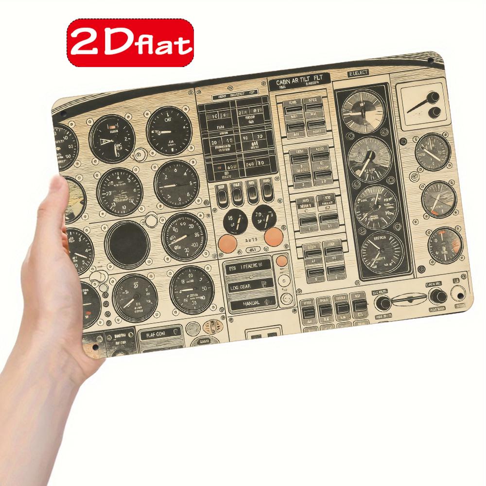 Vintage Airplane Cockpit Metal Tin Sign Aviation Gift Wall Decor 8x12 Inch Aluminum Plate белый