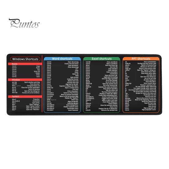 

Коврик для мыши, большой шпаргалка Excel, настольный коврик, износостойкая гладкая поверхность, нескользящая основа, легко моется, настольный игровой коврик для мыши 30*80cm C