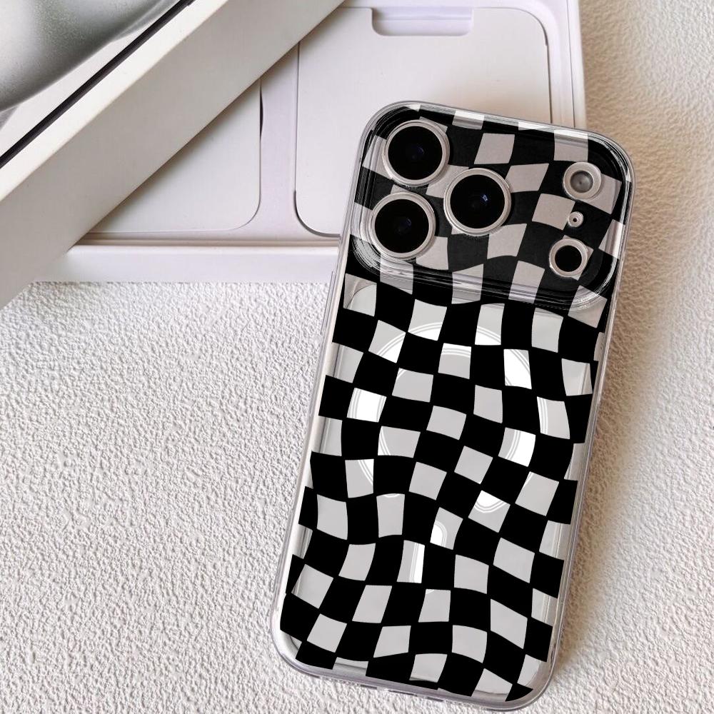 

Racing Square Phone Case For iPhone 17 16 15 14 13 12 Pro Max Plus With Magnetic Crystal Clear Case Wireless Charge iPhone 13 Pro Max
