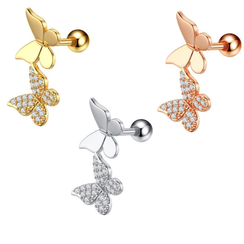 European And American Foreign Trade Stainless Steel Personalized Earrings Nose Rings Simple Lip Nail Umbilical Nail Nails Puncture Jewelry