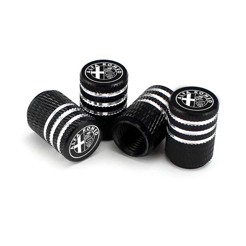 Car Stickers For Alfa Romeo 4PCS Metal Wheel Valve Stem Caps Tire Air Cover for Alfa Romeo Spider 147 155 156 159 Giulia Mito St