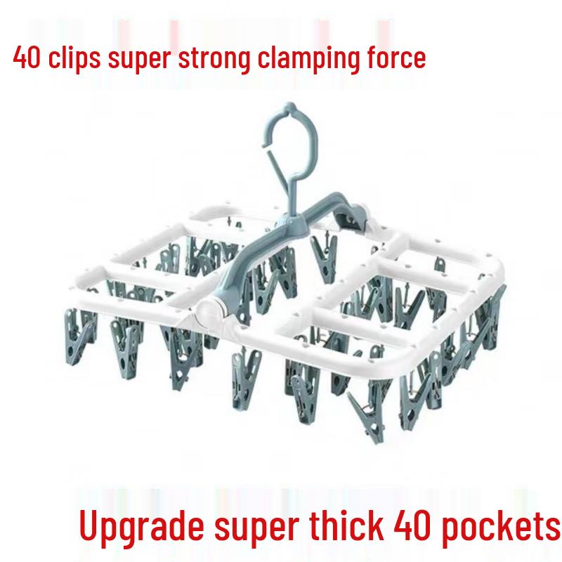 Multi-Clip Clothes Drying Hanger