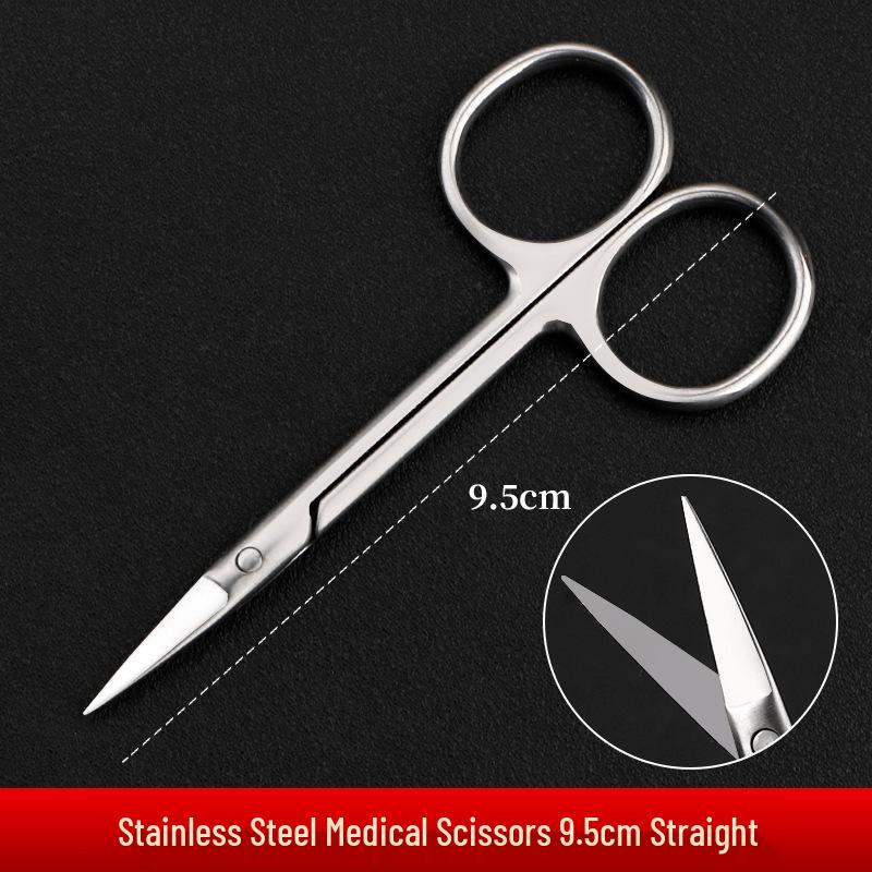 Stainless Steel Ophthalmic Surgical Scissors - Straight/Bent Tip, Sharp for Suture Removal
