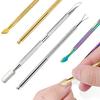 2Pcs Double-Ended Nail Polish Removal Tool Set Cuticle Pusher Dead Skin Removal Multi-Functional Manicure Tool