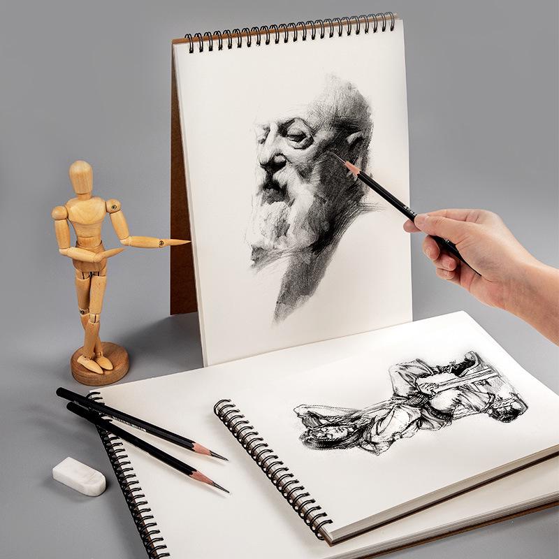 Dětský kroužkový skicák A4: Silné prázdné stránky pro kreslení a umění