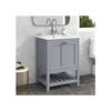 Meuble De Salle De Bain - MUVOE - 60cm - Lavabo En Céramique - Gris Clair - Design Contemporain