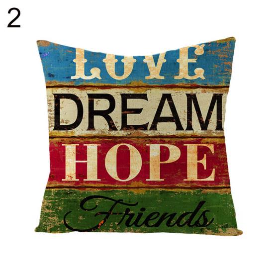 Vintage Motivate Word Print Throw Pillow Case Cushion Cover Home Sofa Decor