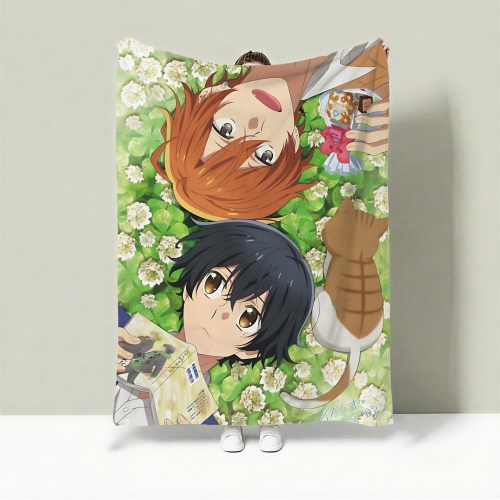 Anime S-Sasaki and Miyano Throw Lightweight 240g Flannel Blanket Soft Skin-friendly for Summer Cooling