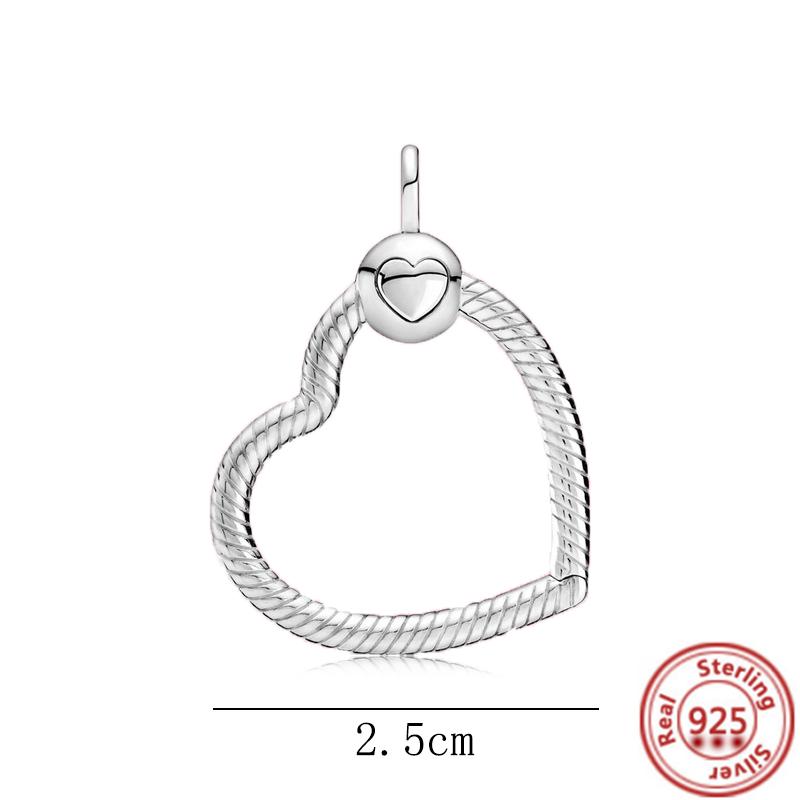 

100% 925 Твердое Серебро O Сердце Розовое Золото CZ Подвеска Мотаться Шарм Подходит Оригинальный Браслет DIY Ювелирные Изделия Из Бисера Аксессуары