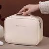 Zipper PU Leather Cosmetic Bag Detachable Travel Wash Bag Ins Makeup Pouch Bag  Outdoor
