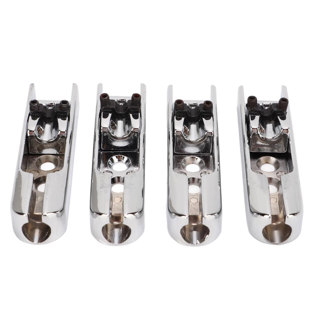 Electric Bass Bridge Metal Wear Resistant Textured Individual 4 String Electric Bass Guitar Bridge