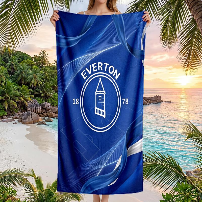 Asciugamano da Spiaggia Calcio Everton Morbido Microfibra Asciugamano Estivo Asciugatura Rapida Assorbente per Spiaggia Piscina Viaggio