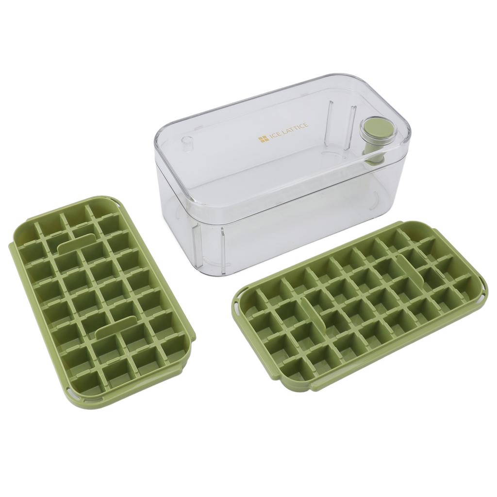 Ice Cubes Tray Easy Release 64 Grids Large Capacity 2 Layer Ice Maker Mould with Lid Bin Scoop for Cocktail Coffee