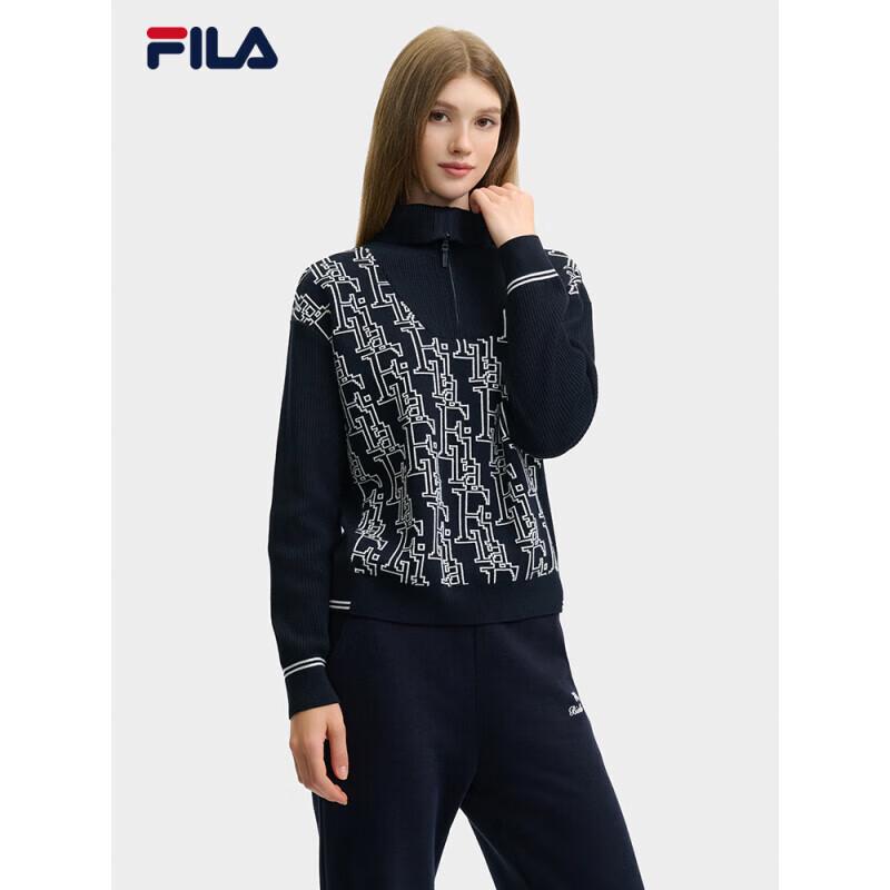 FILA Women s Half-Zip Lapel Knitted Sweater S
