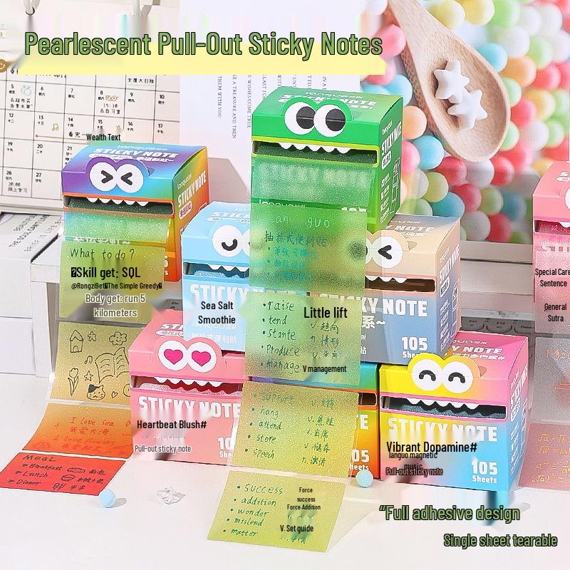 Pearlescent Dopamine Sticky Notes: Blue Fruit Color Scheme for Students