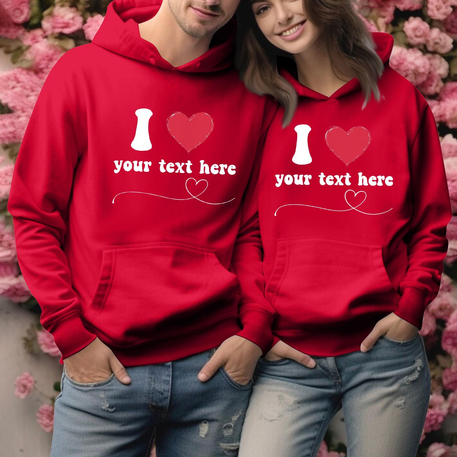 

Мужской круглый вырез с длинным рукавом, пуловер с принтом ко Дню святого Валентина, парная толстовка XXXL красный