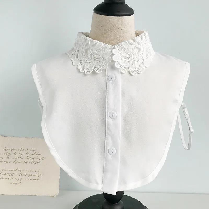 Fake Collar For Shirt Detachable Collars Solid Shirt Lapel Blouse Top Men Women Black White Girls Top Clothes QH132