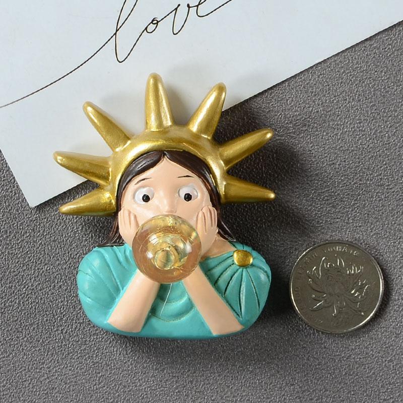 Cartoon European Jesus Van Gogh Mona Lisa Yoga Charming Legs 3D Resin Magnet Fridge Magnets Room Decoration Refrigerator Sticker
