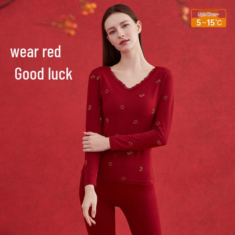 

Women s Lucky Red Thin Cotton Thermal Underwear Set 2XL (Height 175cm)