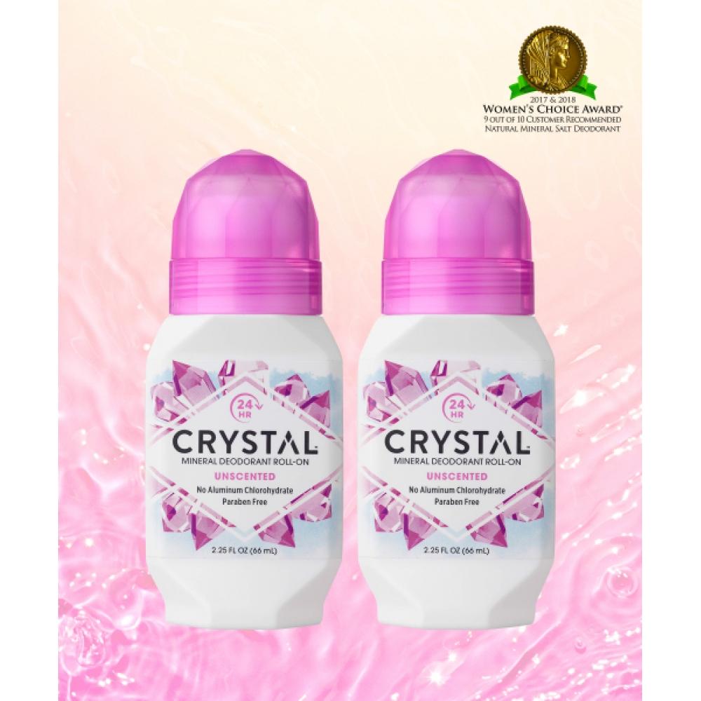 Crystal Unscented Roll On 66ml Duo none