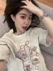 Plus Size Women's European-American Style Cotton Short Sleeve T-shirt - 2025 Loose Fit Design