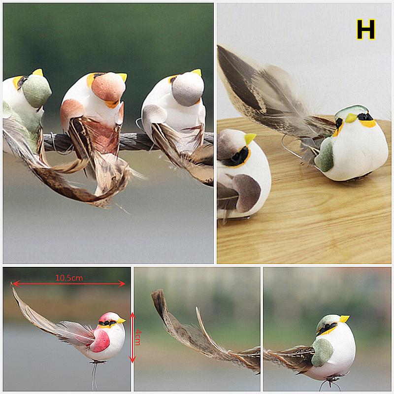 1PC Colorful Fake Bird Artificial Foam Simulation Birds with Feather DIY Wedding Decorations Christmas Ornaments