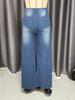2025 Summer High Waist Ripped Jeans: Women's European & American Street Style, Loose Straight Wide-Leg Pants