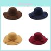 Cappello in Feltro Stile Britannico Vintage con Ampio Bordo e Fiocco per Donne e Ragazze