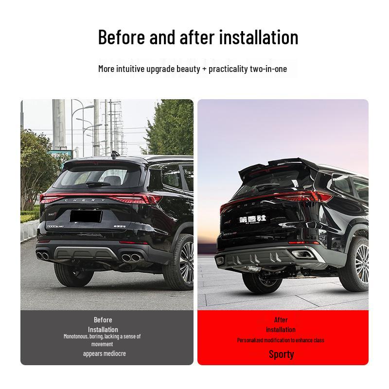 Tiggo 8 Pro/8 Plus Max Rear Spoiler MC Diffuser, Gloss Black.