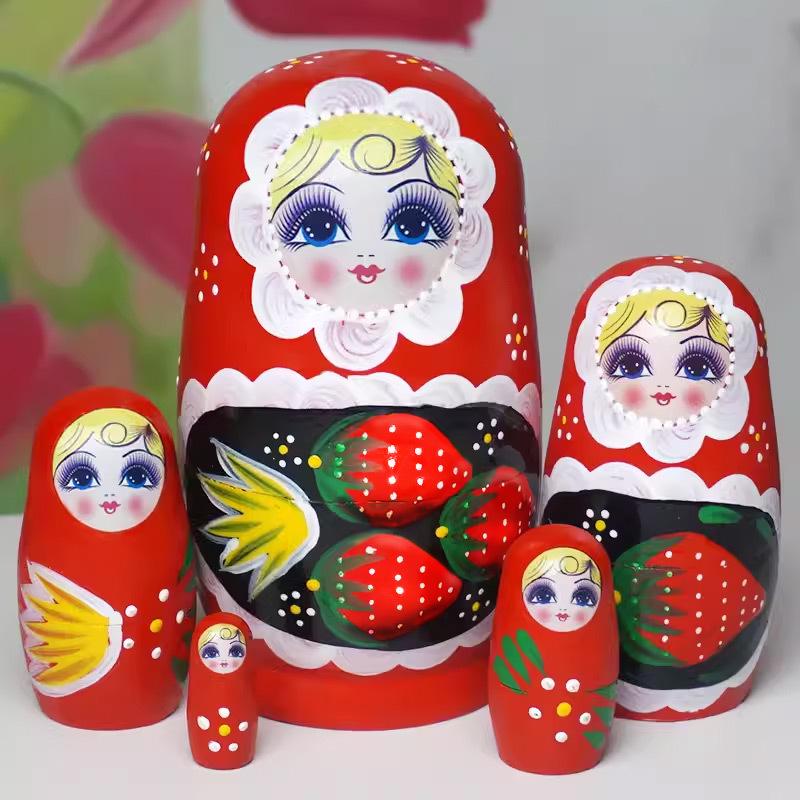 Wooden Painted Russian Nesting Dolls: 5, 7, 10, or 15 Layer Craft Toy & Souvenir