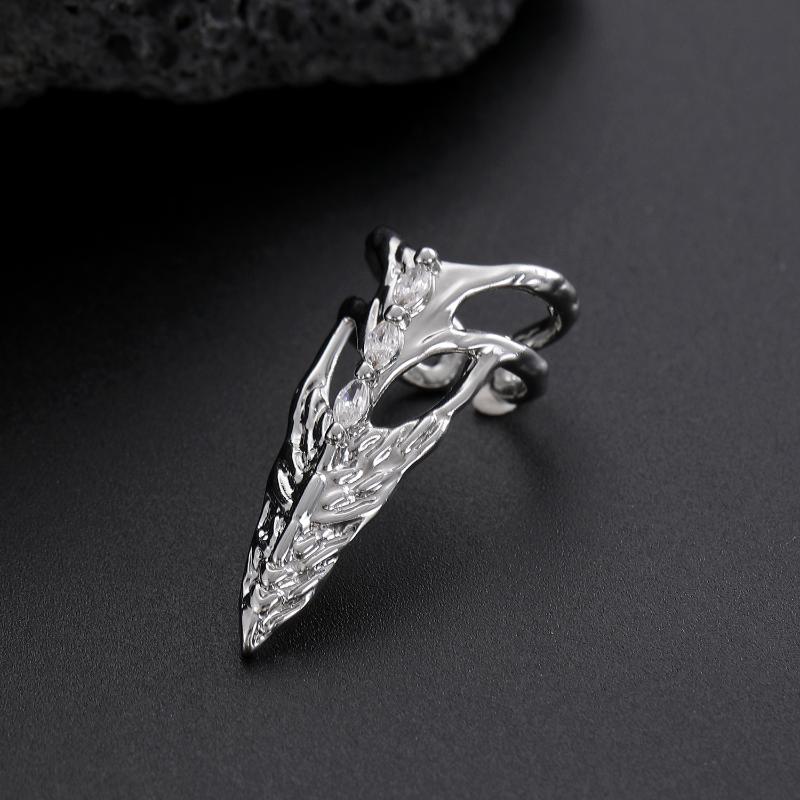 Nastavitelný Prsten na Nehet 1/2ks Punkový Kovový Gotický Rockový Strojní Design Manikúra Šperk Dárek