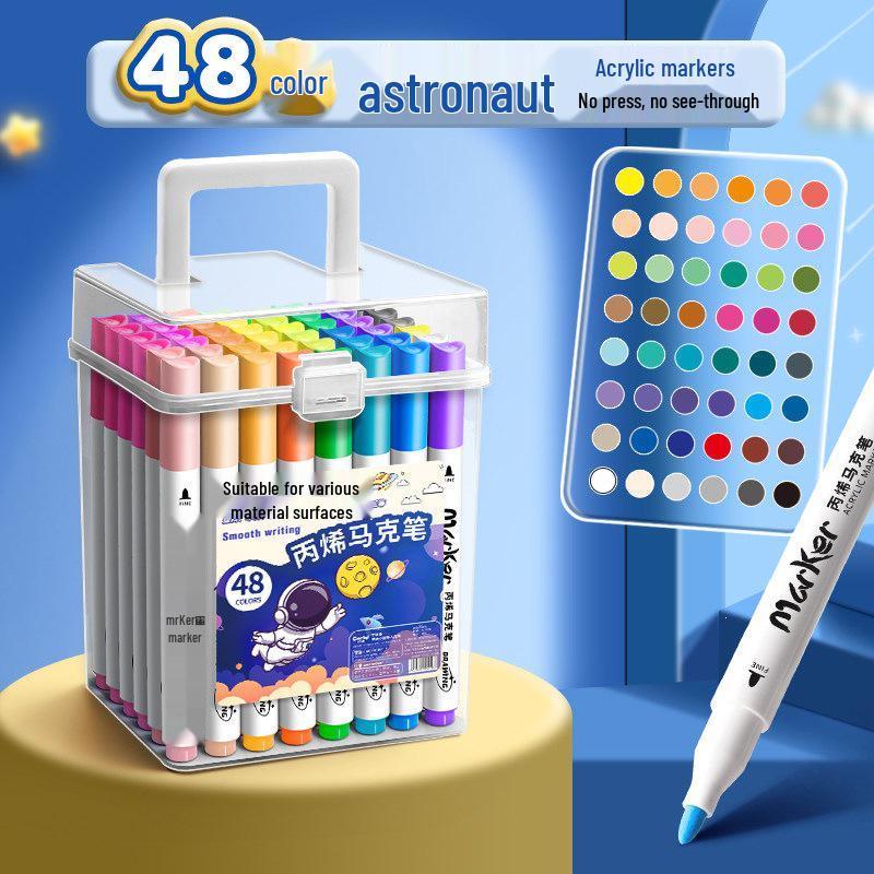 Washable Non-Bleeding Acrylic Markers for Kids - Stackable, Watercolor Pens for Elementary Students