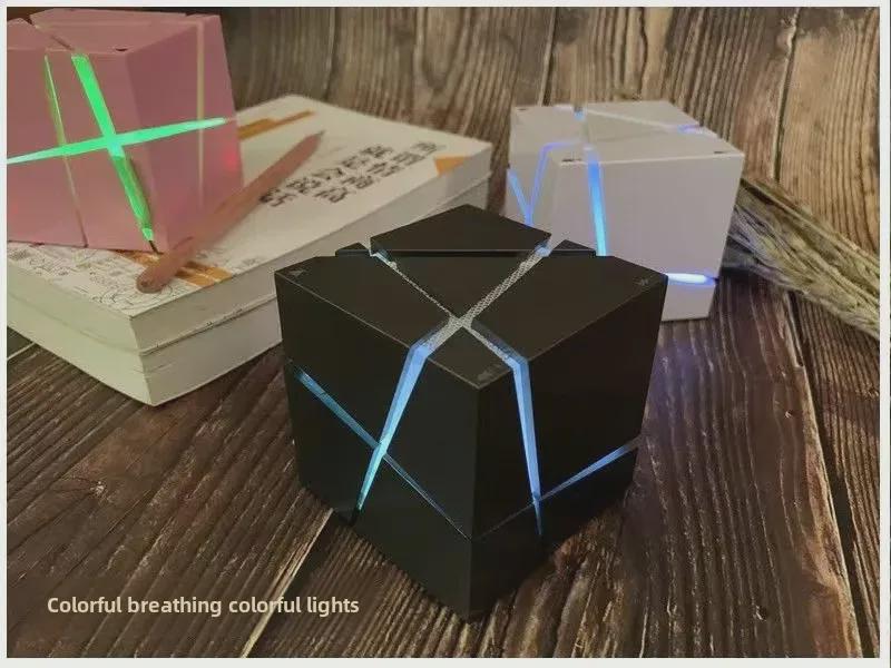 Qone Magic Cube Bluetooth Mini Speaker with Colorful Lights - Wireless Subwoofer Capable of Playing Cards, Perfect Gift.