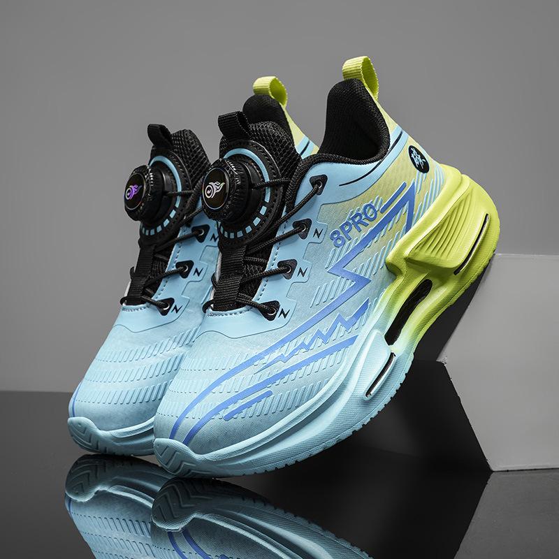 Primary and secondary school students knob shoes 2025 autumn red rabbit boys children's sports running shoes leather surface comfortable and lightwe