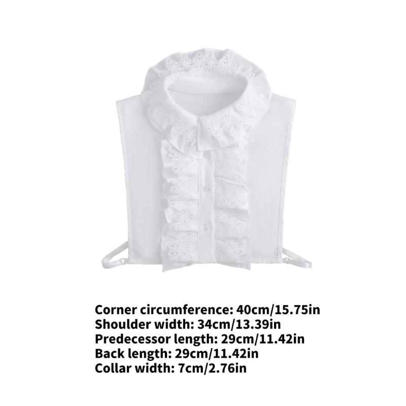 Elegant Ruffle Lace Detachable Collar False Collar Decorative Shawl Half Shiirt Fashion Neck Accessory For Office Women