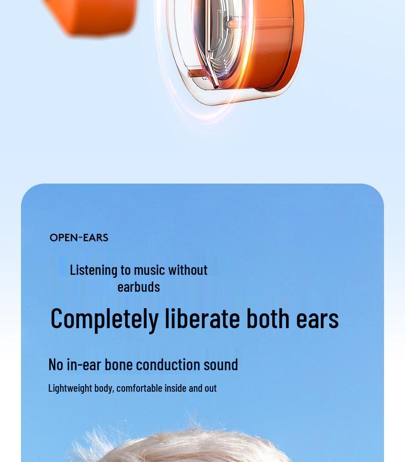 Shangying Open-Ear Bluetooth Bone Conduction Waterproof Earphones - True Wireless, Noise Cancelling, Ideal for Running & Fitness.