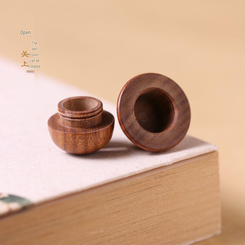 Green Sandalwood Bell Pendant with Rotating Closure, Red Bean Charm, Keychain, Small Doraemon Pendant, Diffuser Storage Accessory.
