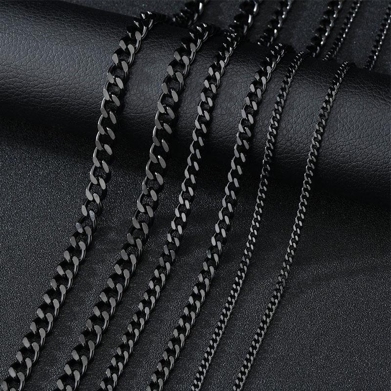 Stainless Steel Double-Sided Cuban Link Necklace - Trendy Hip Hop European American Style Chain Accessory