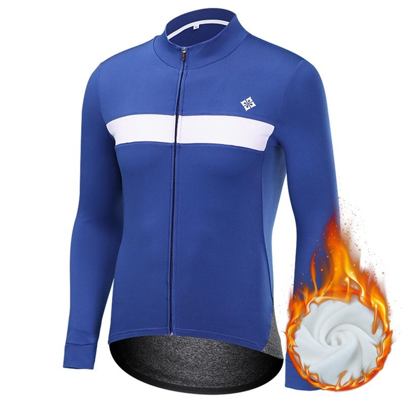 Winter Fleece Riding Bicycle Jersey Solid Men Cycling Clothing Keep Warm Long Sleeve Bicycle Shirt