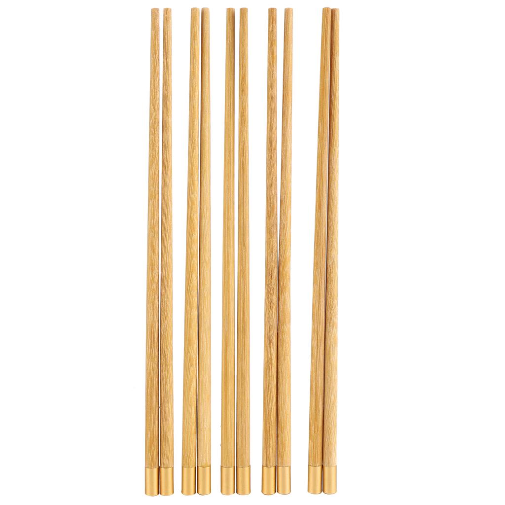 5 Pairs Chinese Style Wooden Chopsticks Set Safe Handcrafted Tableware Gift for Family FriendsYellow Sandal