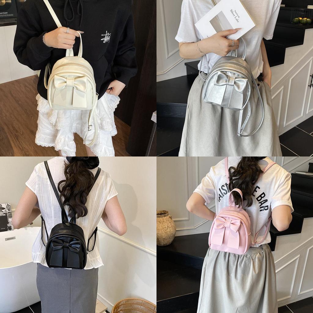 Süßer Mini-Rucksack mit Schmetterlings-Schleife aus PU-Material für den täglichen Gebrauch