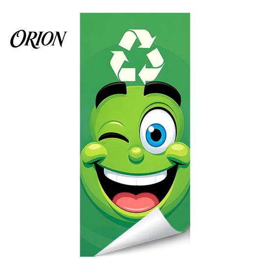 Cartoon Expression Stickers for Garbage Bins Funny Trash Can Sticker, Cute Big Eye Decorative Removable PVC Recycling Adhesive Label, Waterproof Decal