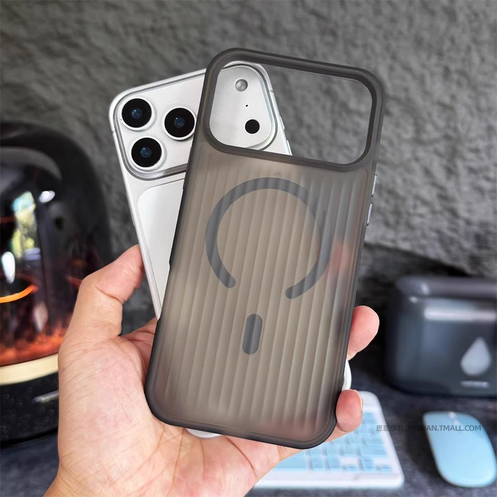 

Luxury Corrugated 3D Stripes Shockproof Case For iPhone 17 Pro Max Air 16 15 14 13 12 For Magsafe Wireless Charge Bumper Cover For iPhone 12