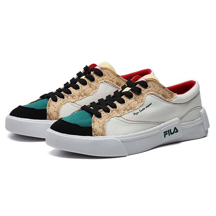 Fila Fusion Italian Pizza Low-Top Skate Shoes Women Sneakers White Yellow T12W125110FSO