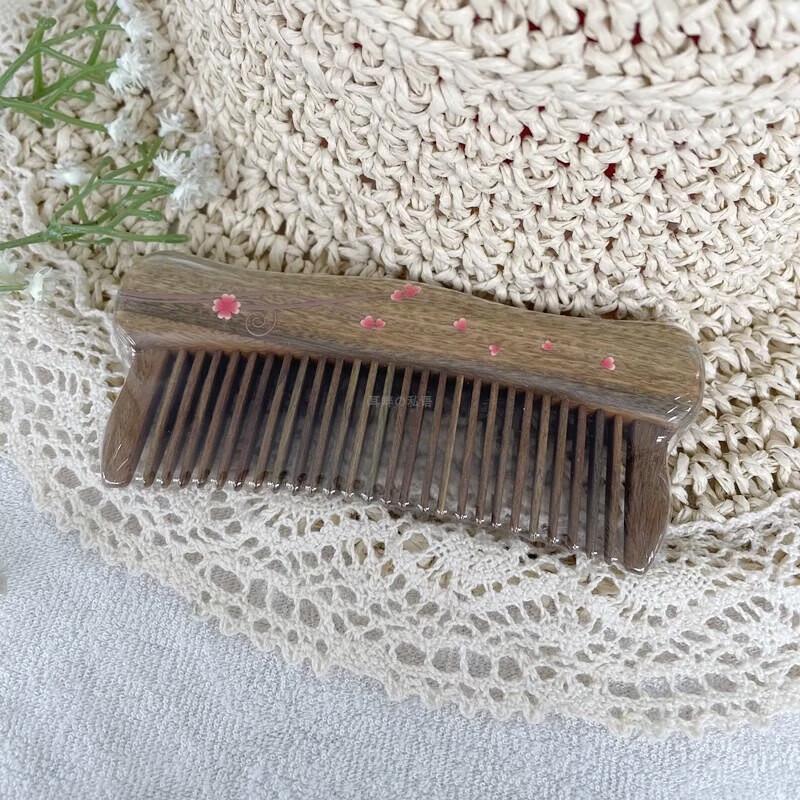 Carpenter Tan Green Sandalwood Inlaid Comb