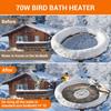 70W Pond De-Ice Heater Thermostatically Controlled Energy-efficient Bird Bath Ice Melter Anti-rust Bird Bath Heater